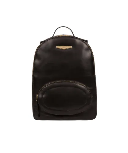 Pure Luxuries Womens 'Christina' Black Vegetable-Tanned Leather Backpack - One Size