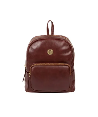 Pure Luxuries Womens 'Cora' Chestnut Leather Backpack - One Size
