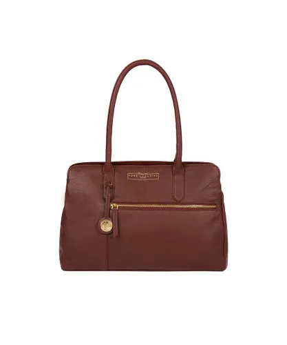 Pure Luxuries Womens 'Darby' Chestnut Leather Handbag - One Size