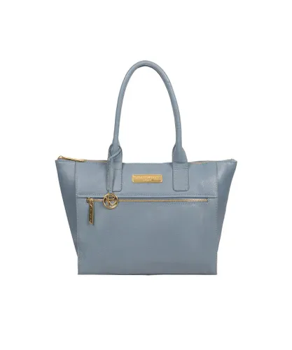 Pure Luxuries Womens 'Faye' Blue Cloud Leather Tote Bag - One Size