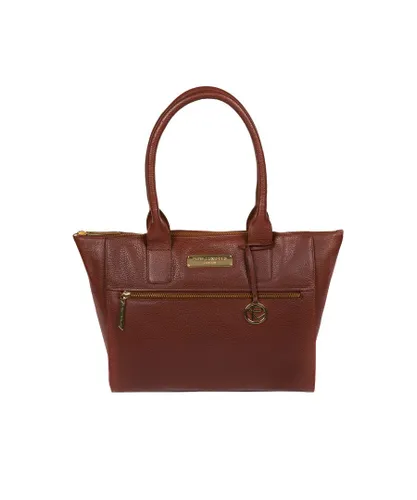 Pure Luxuries Womens 'Faye' Chestnut Leather Tote Bag - One Size