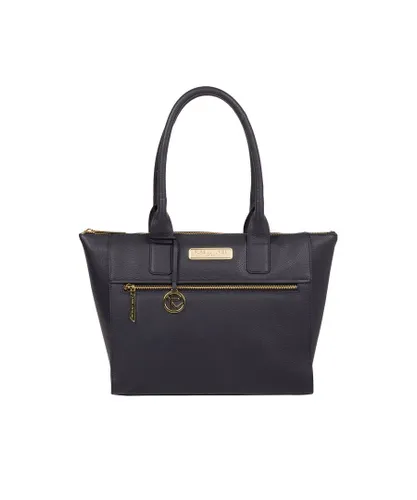 Pure Luxuries Womens 'Faye' Navy Leather Tote Bag - One Size