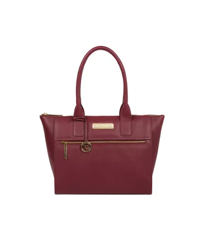 Pure Luxuries Womens 'Faye' Pomegranate Leather Tote Bag - Red - One Size