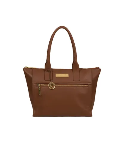 Pure Luxuries Womens 'Faye' Tan Leather Tote Bag - One Size