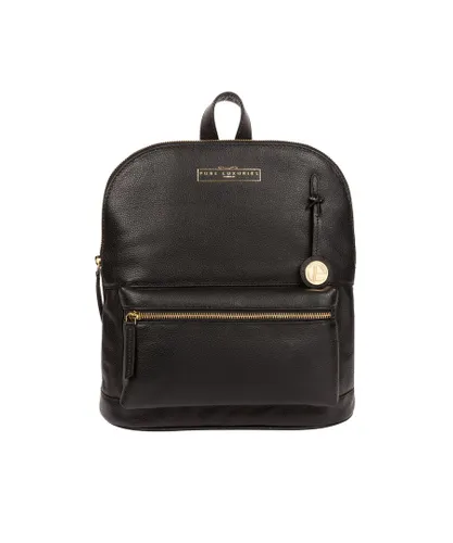 Pure Luxuries Womens 'Kinsely' Black Leather Backpack - One Size