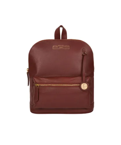 Pure Luxuries Womens 'Kinsely' Chestnut Leather Backpack - One Size