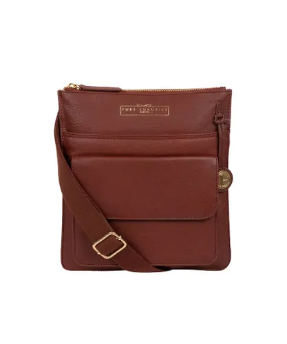 Pure Luxuries Womens 'Langley' Chestnut Leather Cross Body Bag - One Size