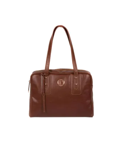 Pure Luxuries Womens 'Madox' Cognac Leather Handbag - Tan - One Size