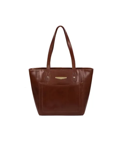 Pure Luxuries Womens 'Marisa' Italian Tan Vegetable-Tanned Leather Tote Bag - One Size