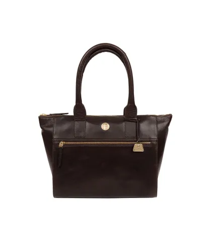 Pure Luxuries Womens 'Primrose' Dark Brown Leather Tote Bag - One Size