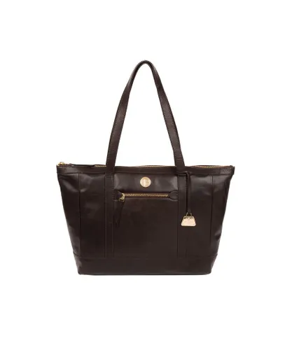 Pure Luxuries Womens 'Willow' Dark Brown Leather Tote Bag - One Size