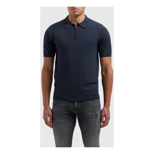 Pure Path , Halfzip Polo Navy Blue ,Blue male, Sizes: