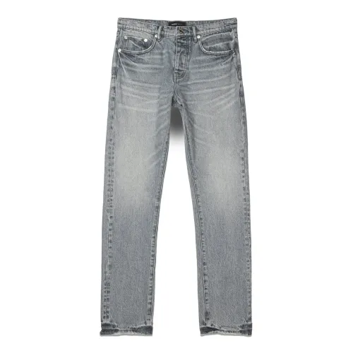 Purple Brand , Grey Denim Slim Straight Jeans ,Gray male, Sizes: