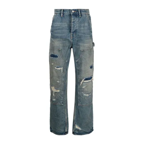 Purple Brand , MID Indigo Relaxed Fit Carpenter Jeans ,Blue male, Sizes:
