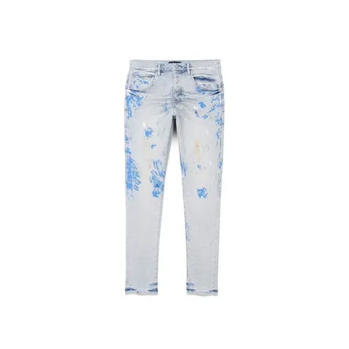 PURPLE BRAND Mid Rise Slim Leg Jeans - White