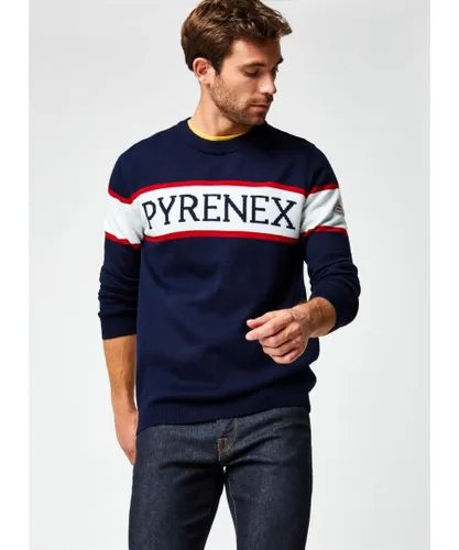 Pyrenex Mens Mederic Sweater in Amiral - Navy Wool