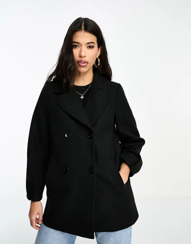 QED London short formal coat in black