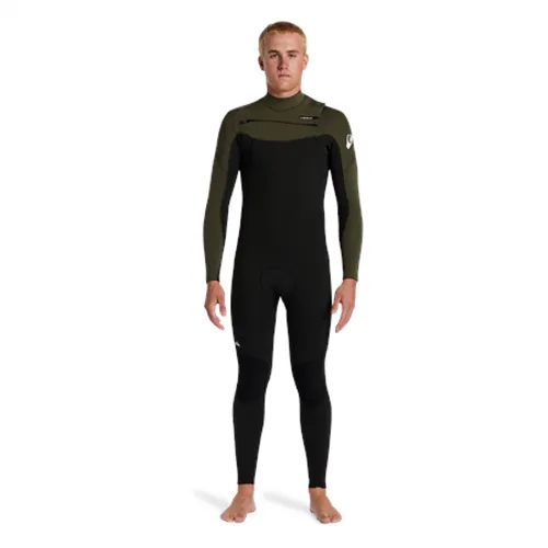 Quiksilver Everyday Session 4/3mm Chest Zip Wetsuit - Black & Thyme