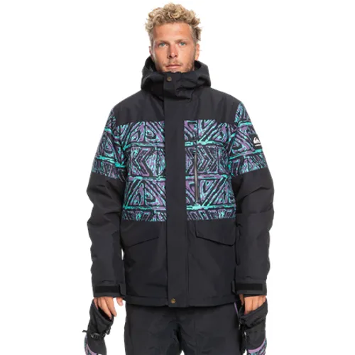 Quiksilver Mission Printed Block Technical Jacket - True Black High Heritage