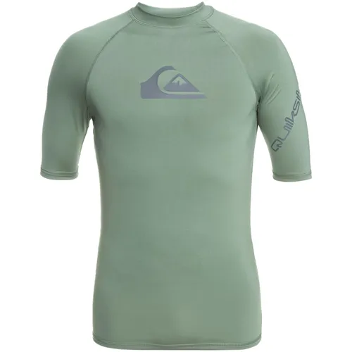Quiksilver Short Sleeve UPF 50 Rash Vest ALL TIME Men Green