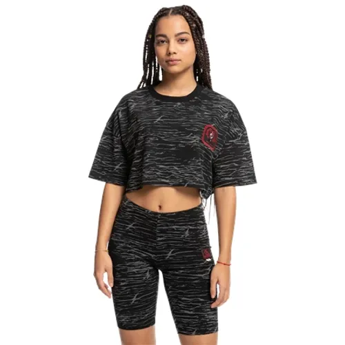 Quiksilver Womens Collection Stranger Things Upside Down Bike Shorts - Static Black