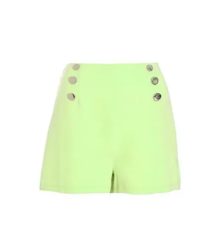 QUIZ Light Green High Waist Tailored Shorts New Look