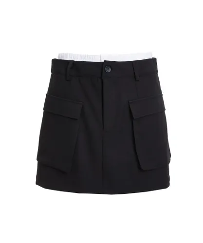 Quiz Womens Black Double Waistband Cargo Mini Skirt