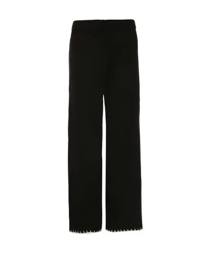 Quiz Womens Black Knit Contrast Stich Trousers