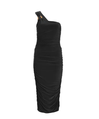 Quiz Womens Black One Shoulder Bodycon Midi Dress