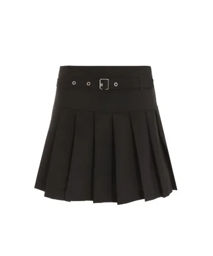 Quiz Womens Black Pleated Mini Skirt