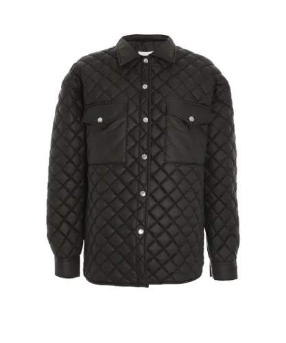 Quiz Womens Black Quilted Shacket
