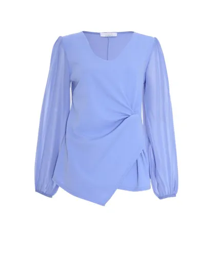 Quiz Womens Blue Knot Front Top