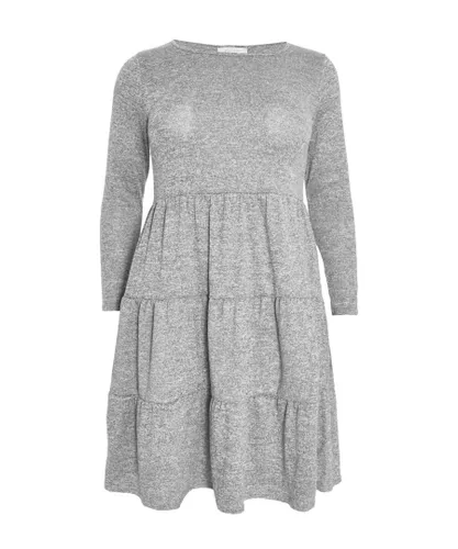 Quiz Womens Curve Grey Tired Mini Dress
