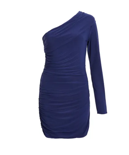 Quiz Womens Indigo One Sleeve Bodycon Mini Dress - Blue