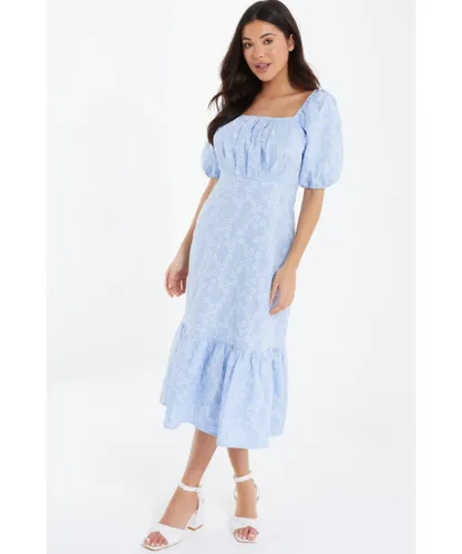 Quiz Womens Light Blue Jacquard Midi Dress