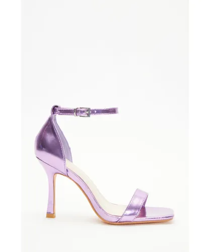 Quiz Womens Lilac Foil Heeled Sandals