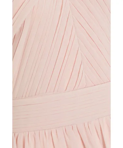 Quiz Womens Pink Chiffon Cross Front Maxi Dress