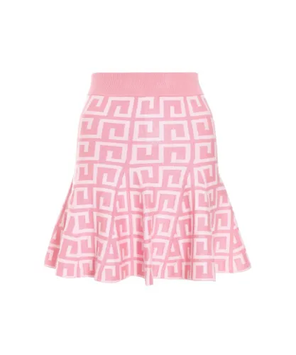 Quiz Womens Pink Geometric Knit Mini Skirt Viscose