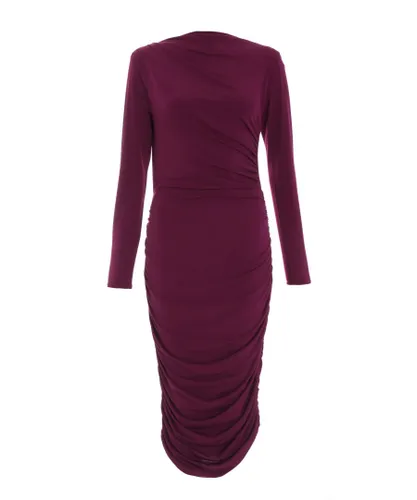 Quiz Womens Purple High Neck Midi Dress