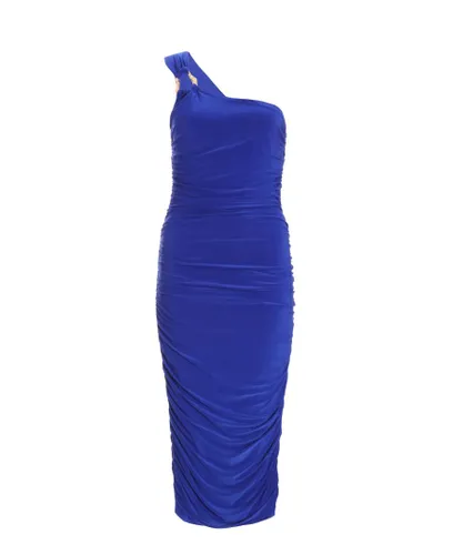 Quiz Womens Royal Blue One Shoulder Bodycon Midi Dress
