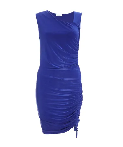 Quiz Womens Royal Blue Ruched Bodycon Mini Dress