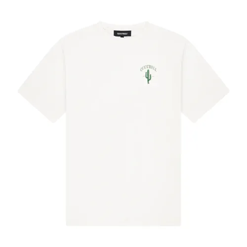 Quotrell , Cactus T-Shirt Men White/Green ,White male, Sizes: