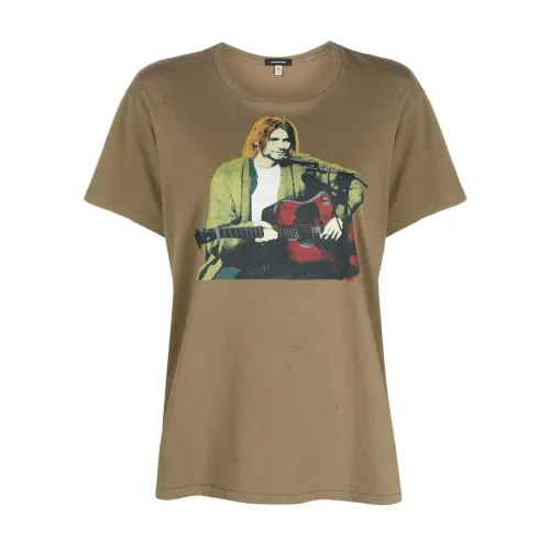 R13 , Kurt concert boy t-shirt ,Green female, Sizes: