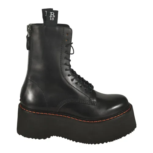 R13 , R13 Flat shoes Black ,Black female, Sizes: