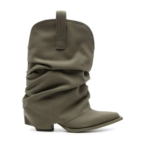 R13 , Slouchy Cowboy Boots ,Green female, Sizes: