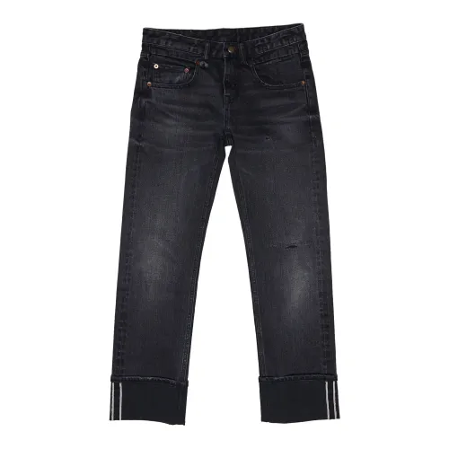R13 , Straight Jeans for Men ,Black female, Sizes: