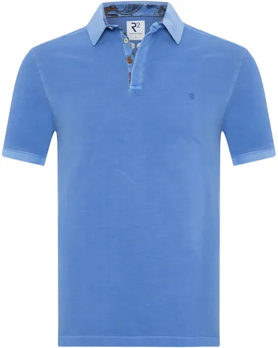 R2 Amsterdam Polo Shirt Solid Blue