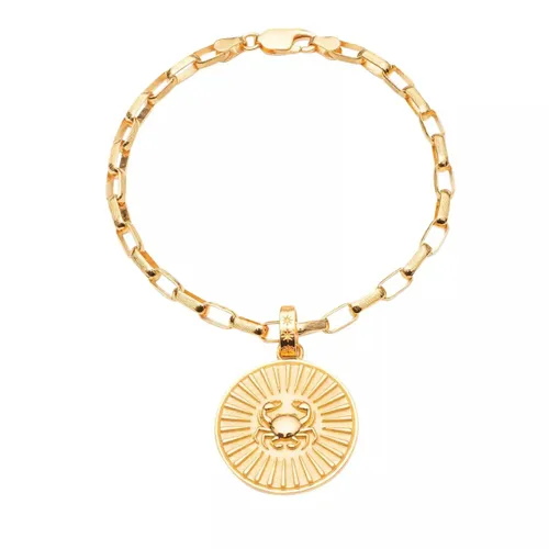 Rachel Jackson London Bracelets - Statement Cancer Zodiac Art Coin Bracelet S/M - gold - Bracelets for ladies