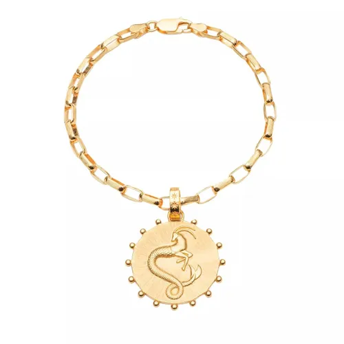 Rachel Jackson London Bracelets - Statement Capricorn Zodiac Art Coin Bracelet S/M - gold - Bracelets for ladies