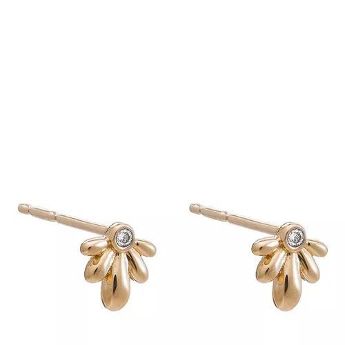 Rachel Jackson London Earrings - 9K Solid Diamond Flower Stud Earring - gold - Earrings for ladies